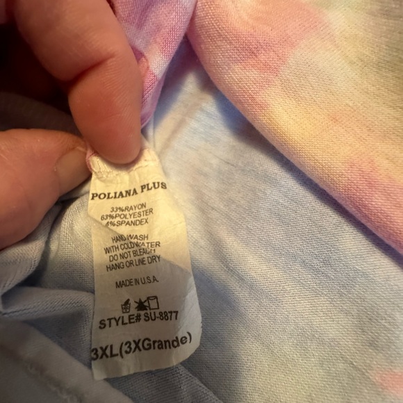 Poliana Plus White Floral Maxi Skirt with Multicolor Watercolor flower 3XL - Picture 5 of 7